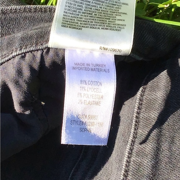 AGOLDE Sophie Mid Rise Black Ankle Skinny Jeans Distressed Hem Denim Size 27 - Picture 4 of 5